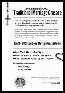 THE HOLY ROSARY: Traditional Marriage Crusade @ St Mary’s Church